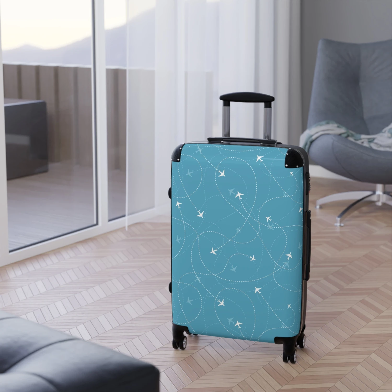 LFO - Luggage Factory - Planes Trails - Suitcase - Medium 7 LFO - Luggage Factory - Planes Trails - Suitcase - Medium - Image 5