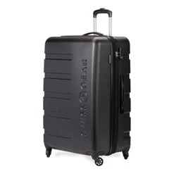 SWISSGEAR 7366 Hardside Expandable Luggage With Spinner Wheels (Medium Checked, Black)