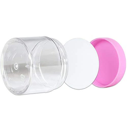 Beauticom 60 Grams/60 ML (2 Oz) Round Clear Leak Proof Plastic Container Jars With Pink Lids For Travel Storage Makeup Cosmetic Lotion Scrubs Creams Oils Salves Ointments (12 Jars) 6 Beauticom 60 Grams/60 ML (2 Oz) Round Clear Leak Proof Plastic Container Jars With Pink Lids For Travel Storage Makeup Cosmetic Lotion Scrubs Creams Oils Salves Ointments (12 Jars) - Image 4