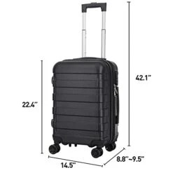 SUPER DEAL Hardside Expandable Spinner Luggage 21 Inch Carry On Luggage Lightweight Travel Suitcase With 360°Swivel Wheels And Height Adjustable Handle, Black 10 SUPER DEAL Hardside Expandable Spinner Luggage 21 Inch Carry On Luggage Lightweight Travel Suitcase With 360°Swivel Wheels And Height Adjustable Handle, Black -Samsonite Shop 31lbW5vLNrL