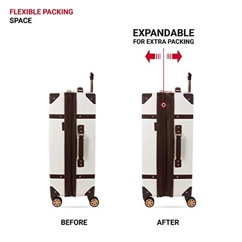 SwissGear 7739 Trunk, Hardside Spinner Luggage (White, Checked-Large 26 Inch) 8 SwissGear 7739 Trunk, Hardside Spinner Luggage (White, Checked-Large 26 Inch) - Image 6