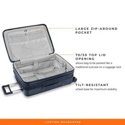 Briggs & Riley Sympatico Hardside Medium Spinner Luggage, Matte Navy, 27-Inch Checked -Samsonite Shop 411nTDWEaxL