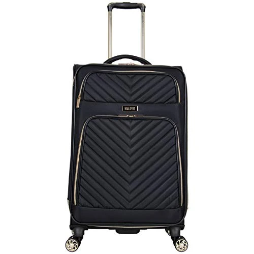 Kenneth Cole Reaction Women's Chelsea Luggage Chevron Softside 8-Wheel Spinner Expandable Suitcase Collection, Black, 24-Inch Checked 3 Kenneth Cole Reaction Women's Chelsea Luggage Chevron Softside 8-Wheel Spinner Expandable Suitcase Collection, Black, 24-Inch Checked