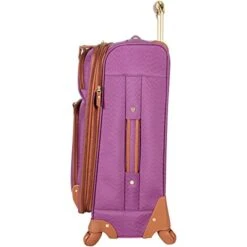 Steve Madden Designer Luggage Collection - Expandable 24 Inch Softside Bag - Durable Mid-sized Lightweight Checked Suitcase With 4-Rolling Spinner Wheels (Global Purple) -Samsonite Shop 415Kxz7OanL