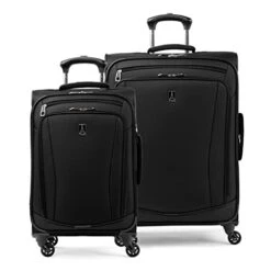 Travelpro Runway 2 Piece Luggage Set, Carry-on & Convertible Medium To Large 28-Inch Check-in Expandable Luggage, 4 Spinner Wheels, Softside Suitcase, Men And Women, Black