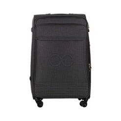 Cloe Checked Large 28 Inch Luggage With 360º-spinner Wheels In Black Color