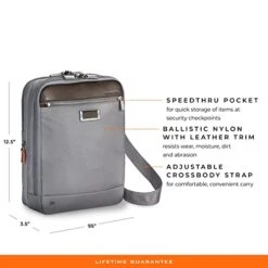 Briggs & Riley @ Work-Expandable Crossbody, Grey, One Size -Samsonite Shop 415X KujBGL