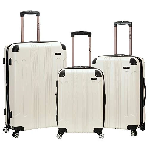 Rockland London Hardside Spinner Wheel Luggage, White, 3-Piece Set (20/24/28) 3 Rockland London Hardside Spinner Wheel Luggage, White, 3-Piece Set (20/24/28)