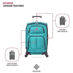 SwissGear Sion Softside Luggage With Spinner Wheels, Teal, Carry-On 21-Inch -Samsonite Shop 41884q pBxL