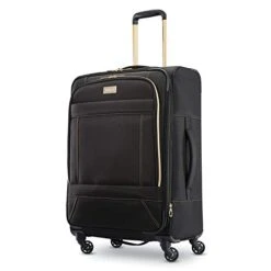 American Tourister Belle Voyage Softside Luggage With Spinner Wheels, Black, Checked-Medium 25-Inch