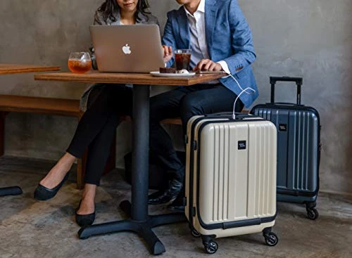 New Storm Carry-on Luggage - TSA Combination Lock - Spinner Goodyear Wheels – Carry-on Front Laptop Compartment - YKK Zipper - Integrated USB Charging Hub - Blue 4 New Storm Carry-on Luggage - TSA Combination Lock - Spinner Goodyear Wheels – Carry-on Front Laptop Compartment - YKK Zipper - Integrated USB Charging Hub - Blue - Image 2