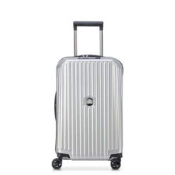 DELSEY Paris Securitime Expandable Luggage With Spinner Wheels, Silver, Carry-On 19 Inch