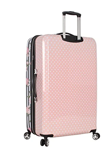 Betsey Johnson Designer Luggage Collection - Expandable 3 Piece Hardside Lightweight Spinner Suitcase Set - Travel Set Includes 20-Inch Carry On, 26 Inch And 30-Inch Checked Suitcase (Stripe Roses) 8 Betsey Johnson Designer Luggage Collection - Expandable 3 Piece Hardside Lightweight Spinner Suitcase Set - Travel Set Includes 20-Inch Carry On, 26 Inch And 30-Inch Checked Suitcase (Stripe Roses) - Image 6