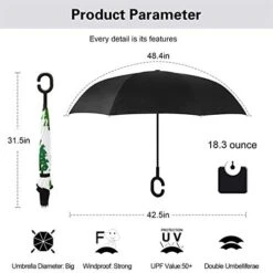 Reverse Umbrella, Holiday Christmas Green Tre Inverted Umbrella,UV Protection Windproof Umbrella C-Shaped Handle Double Layer Reverse For Car Outdoor Use -Samsonite Shop 41BjTiE6FxL