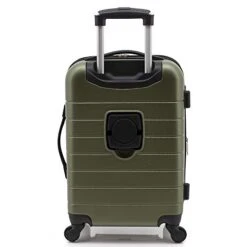 Wrangler Smart Luggage Set With Cup Holder And USB Port, Olive Green, 20-Inch Carry-On -Samsonite Shop 41CIKgD9ajL 127cb73e 0804 48a8 982a 27eb37837730