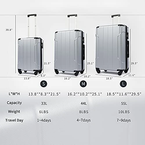 Merax 3 Piece Luggage Sets ABS Expandable Spinner Suitcase With TSA Lock 20 Inch 24 Inch 28 Inch 6 Merax 3 Piece Luggage Sets ABS Expandable Spinner Suitcase With TSA Lock 20 Inch 24 Inch 28 Inch - Image 4