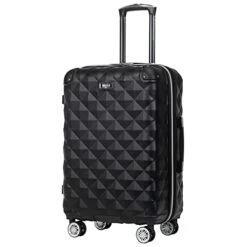 Kenneth Cole Reaction Diamond Tower Luggage Collection Lightweight Hardside Expandable 8-Wheel Spinner Travel Suitcase, Black, 24-Inch Checked -Samsonite Shop 41FUWfXXv4S