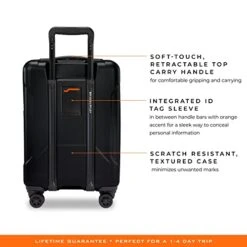 Briggs & Riley Torq Hardside Carry On Luggage With Spinner Wheels 22 Inch. USB Charging Port, TSA-Friendly Locks, Easy Access Hinged Front Pocket, Black -Samsonite Shop 41GYRzkY4DL