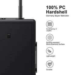 LEVEL8 Luminous Textured Medium Checked Luggage, 24” Hardshell Suitcase, Lightweight PC Textured Hardside Spinner Trolley For Luggage, TSA Approved Checked Luggage With 8 Spinner Wheels, Black, 24-Inch Checked-In 18 LEVEL8 Luminous Textured Medium Checked Luggage, 24” Hardshell Suitcase, Lightweight PC Textured Hardside Spinner Trolley For Luggage, TSA Approved Checked Luggage With 8 Spinner Wheels, Black, 24-Inch Checked-In -Samsonite Shop 41HnoNoFf9L