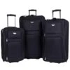 Travelers Club Genova Expandable Luggage Set, Black, 3 Piece