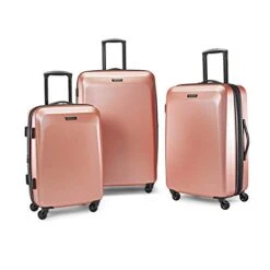 American Tourister Moonlight Hardside Expandable Luggage With Spinner Wheels, Rose Gold, Checked-Medium 24-Inch -Samsonite Shop 41Ihy WzDgL