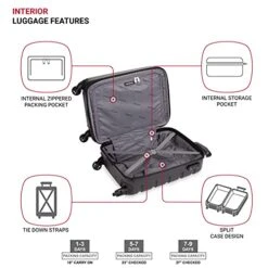 SwissGear 7366 Hardside Expandable Luggage With Spinner Wheels, Black, 3-Piece Set (19/23/27) -Samsonite Shop 41IqxeJa0xS