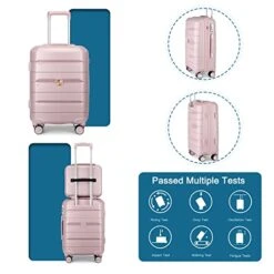 Somago 20IN Carry On Luggage And 14IN Mini Cosmetic Cases Travel Set Hardside Luggage With Spinner Wheels Lightweight Polypropylene Suitcase With TSA Lock (2-Piece Set (14/20), Nude Pink) 13 Somago 20IN Carry On Luggage And 14IN Mini Cosmetic Cases Travel Set Hardside Luggage With Spinner Wheels Lightweight Polypropylene Suitcase With TSA Lock (2-Piece Set (14/20), Nude Pink) -Samsonite Shop 41JVWBD65kL