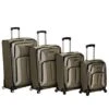 Rockland Impact Softside Spinner Wheel Luggage Set, Olive, 4-Piece (18/22/26/30)