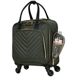 Kenneth Cole Reaction Women's Chelsea Luggage Chevron Softside 8-Wheel Spinner Expandable Suitcase Collection, Olive, 4 Underseater -Samsonite Shop 41K5VL4cZxL