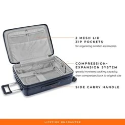 Briggs & Riley Sympatico Hardside Medium Spinner Luggage, Matte Navy, 27-Inch Checked -Samsonite Shop 41KBjTxiNSL