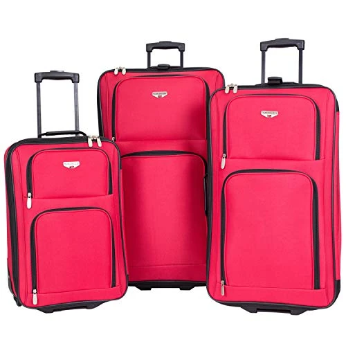 Travelers Club Genova Expandable Luggage Set, Red, 3 Piece 3 Travelers Club Genova Expandable Luggage Set, Red, 3 Piece