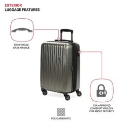 SwissGear 7272 Energie Hardside Luggage Carry-On Luggage With Spinner Wheels & TSA Lock, Olive, 19” 14 SwissGear 7272 Energie Hardside Luggage Carry-On Luggage With Spinner Wheels & TSA Lock, Olive, 19” -Samsonite Shop 41KV2NnQz4L