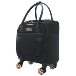 Kensie Women's Hudson Softside 3-Piece Spinner Luggage Set, Black With Rose Gold, (20/24/28) -Samsonite Shop 41LaZYtjRqL