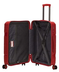 Rockland Linear 3-Piece Hardside Spinner Wheel Luggage Set, Red, (19/23/27) -Samsonite Shop 41MT54PJ35L
