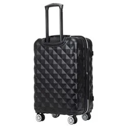 Kenneth Cole Reaction Diamond Tower Luggage Collection Lightweight Hardside Expandable 8-Wheel Spinner Travel Suitcase, Black, 24-Inch Checked -Samsonite Shop 41MYAf30g9S