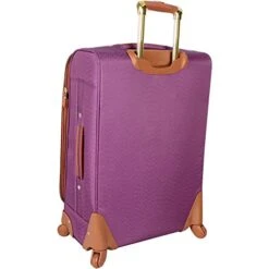 Steve Madden Designer Luggage Collection - Expandable 24 Inch Softside Bag - Durable Mid-sized Lightweight Checked Suitcase With 4-Rolling Spinner Wheels (Global Purple) -Samsonite Shop 41MooutReUL