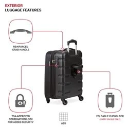 SwissGear 7366 Hardside Expandable Luggage With Spinner Wheels, Black, Carry-On 18-Inch 16 SwissGear 7366 Hardside Expandable Luggage With Spinner Wheels, Black, Carry-On 18-Inch -Samsonite Shop 41NR8gQF6wS