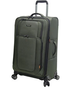 Pathfinder Presidential Designer Luggage Collection - Expandable 29 Inch Softside Bag - Durable Large Lightweight Checked Suitcase With 8-Rolling Spinner Wheels (Olive)