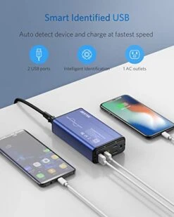 BESTEK Universal Voltage Converter, [Pure Sine Wave] Travel Power Converter Adapter For Hair Straightener/Curler, 100-240V To 110V Travel Adapter With Fast USB (Blue) -Samsonite Shop 41QOAPKTpWL