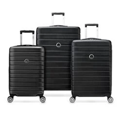 DELSEY Paris Jessica Hardside Expandable Luggage With Spinner Wheels (Black, 3-Piece Set (21/25/29))