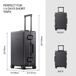 LEVEL8 Gibraltar Carry On Luggage, 20" Aluminum Frame Hardside Suitcase Zipperless Luggage With TSA Lock, 8 Spinner Wheels - Dark Grey -Samsonite Shop 41QU6D5kGIL