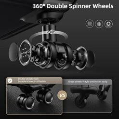 SHOWKOO Luggage Sets 3 Piece Softside Expandable Lightweight Durable Suitcase Sets Double Spinner Wheels TSA Lock Black (20in/24in/28in) -Samsonite Shop 41R95hS4bzL