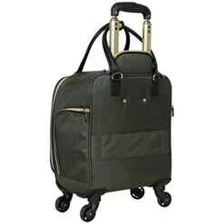 Kenneth Cole Reaction Women's Chelsea Luggage Chevron Softside 8-Wheel Spinner Expandable Suitcase Collection, Olive, 4 Underseater -Samsonite Shop 41RDUBAVYDL