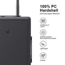 LEVEL8 Luminous Textured Medium Checked Luggage, 24” Hardshell Suitcase, Lightweight PC Textured Hardside Spinner Trolley For Luggage, TSA Approved Checked Luggage With 8 Spinner Wheels, Dark Grey, 24-Inch Checked-In -Samsonite Shop 41SA OzY5TL