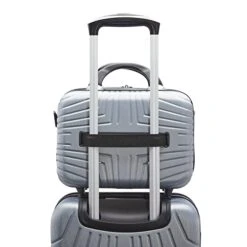 Samsonite Hers N Hers Luggage With Spinner Wheels, 2-Piece Set (BeautyCrate Plus Carry-On), Brushed Silver -Samsonite Shop 41SZXHf84hL