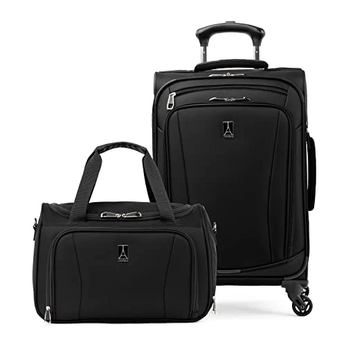 Travelpro Runway 2-piece Luggage Set, Carry On Softside Expandable 4-Wheel Spinner Suitcase & Carry On UnderSeat Luggage Soft Tote Bag, Men And Women, Black 3 Travelpro Runway 2-piece Luggage Set, Carry On Softside Expandable 4-Wheel Spinner Suitcase & Carry On UnderSeat Luggage Soft Tote Bag, Men And Women, Black