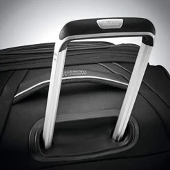 American Tourister Zoom Turbo Softside Expandable Spinner Wheel Luggage, Black, Checked-Medium 25-Inch -Samsonite Shop 41U4cA7kxYL