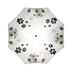 Funny Puppy Dogs And Paws Windproof Auto Open And Close Folding Umbrella, Cute Lightweight Outdoor Travel Sun And Rain Umbrella -Samsonite Shop 41Y3WwzayVL