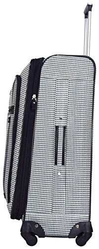 Nicole Miller New York Designer Luggage Collection - Large 28 Inch Expandable Softside Suitcase - Lightweight Checked Bag With 4-Rolling Spinner Wheels (Taylor Black/White Plaid) 5 Nicole Miller New York Designer Luggage Collection - Large 28 Inch Expandable Softside Suitcase - Lightweight Checked Bag With 4-Rolling Spinner Wheels (Taylor Black/White Plaid) - Image 3