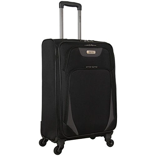 Kenneth Cole Reaction Going Places 24" 600d Polyester Expandable 4-Wheel Spinner Checked Luggage, Black 8 Kenneth Cole Reaction Going Places 24" 600d Polyester Expandable 4-Wheel Spinner Checked Luggage, Black - Image 6